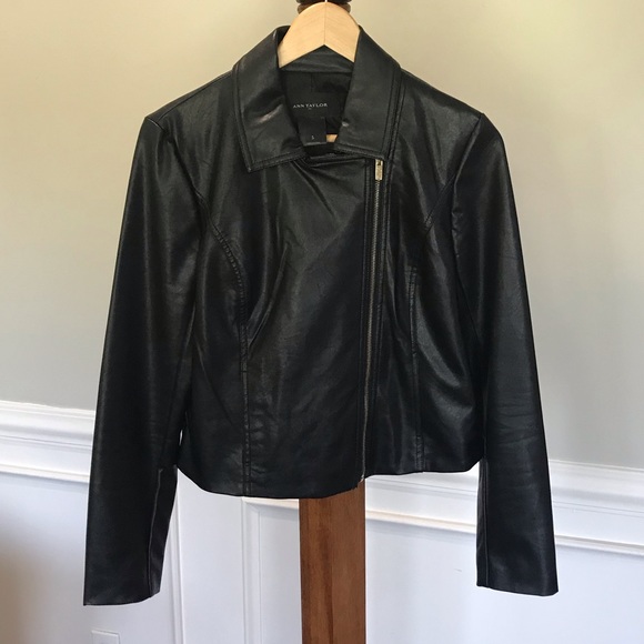 Ann Taylor Jackets & Blazers - Ann Taylor Faux Leather Moto Jacket